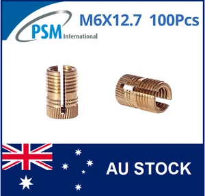 INSERT FOR PLASTIC M6 X 12.7 PRESS-LOK BRASS PSM01729 - Picture 1 of 8