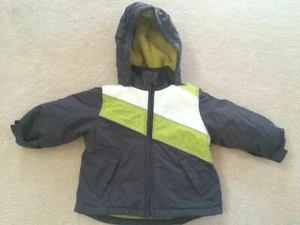 Toddler boys size 18 months 3-in-1 Interchange winter coat gray green fleece shl - Picture 1 of 6