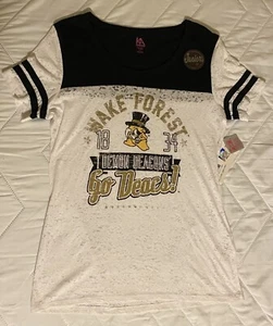 NUEVA Camisa Grande Burnout Wake Forest Deacons Juniors Nueva con Etiquetas WFU Damas Jóvenes Jersey - Imagen 1 de 4
