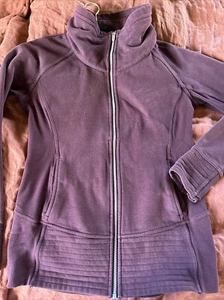 Lululemon Burgunderrot Scuba Zip Heavy Knit Jacket Oversize Kragen 10 Baumwollmischung - Bild 1 von 7