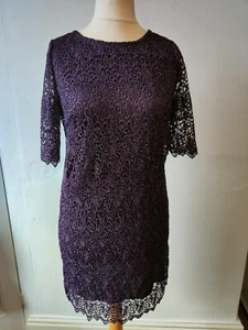 Size 10 la redoute dark purple lace stretch - Picture 1 of 8