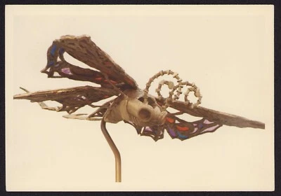 FOUND PHOTO Stained Glass Folk Art Still Life 60s Odd Unusual Color Snapshot VTG - Image 1 of 2