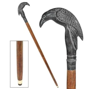 Antique Brass Crow Hand Handle Wooden Walking Stick Cane Beautiful Desing Items - Picture 1 of 4