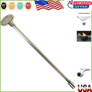 Polished Chrome Universal Gas Valve Key - 12-Inch for Fire Pits & Fireplaces - Picture 1 of 6