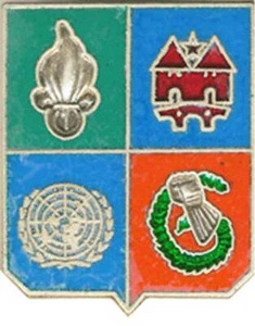 1° R.E.C, BATINF 2, SARAJEVO 1995, écu écartelé, matriculé, (F.I.A.) (6319) - Picture 1 of 2
