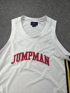 Nike retro Jordan Air  Jumpman Jersey 3XL LOGO Patches Satin Tank Top  White - Picture 1 of 12