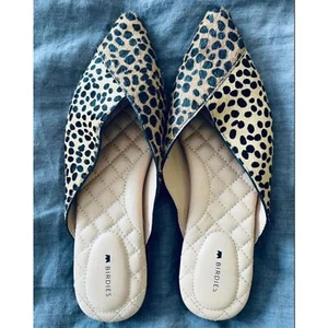 ~ Birdies Gr. 8 "The Swan" Point Cheetah Print Rindsleder Pantoletten Schuhe Pantoletten Flats - Bild 1 von 4
