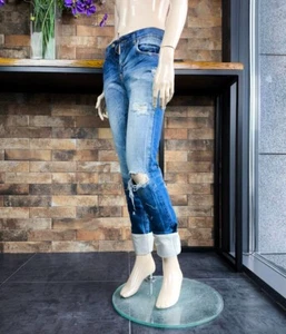 Pierre Balmain Authentic Vintage Womens Cuff Jeans in White Satin Size 28 - Picture 1 of 20