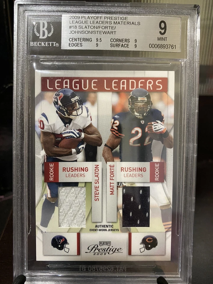 2009 Playoff Prestige Quad Slayton Forte Johnson Stewart JSY/150 NFL BGS 9 🔥 - Image 1 of 3
