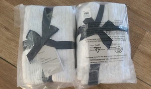 West Elm European Flax Linen Cotton Pick Stitch Sham King Size Pair of 2 White - Picture 1 of 7