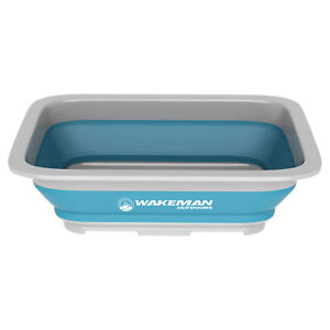 Blue Collapsible Multiuse Wash Bin 7.27L Portable Wash Basin/Dish Tub/Ice Bucket