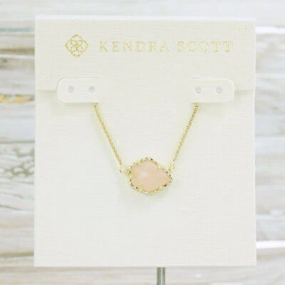 NUEVO CON ETIQUETAS Collar Colgante Cuarzo Rosa Kendra Scott Tess Tono Dorado Foto 1 de 4