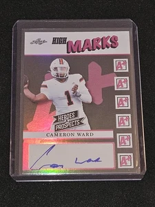 2024 Leaf Heroes & Prospects Football Cameron Ward Cam High Marks Auto 4/5 - Picture 1 of 2