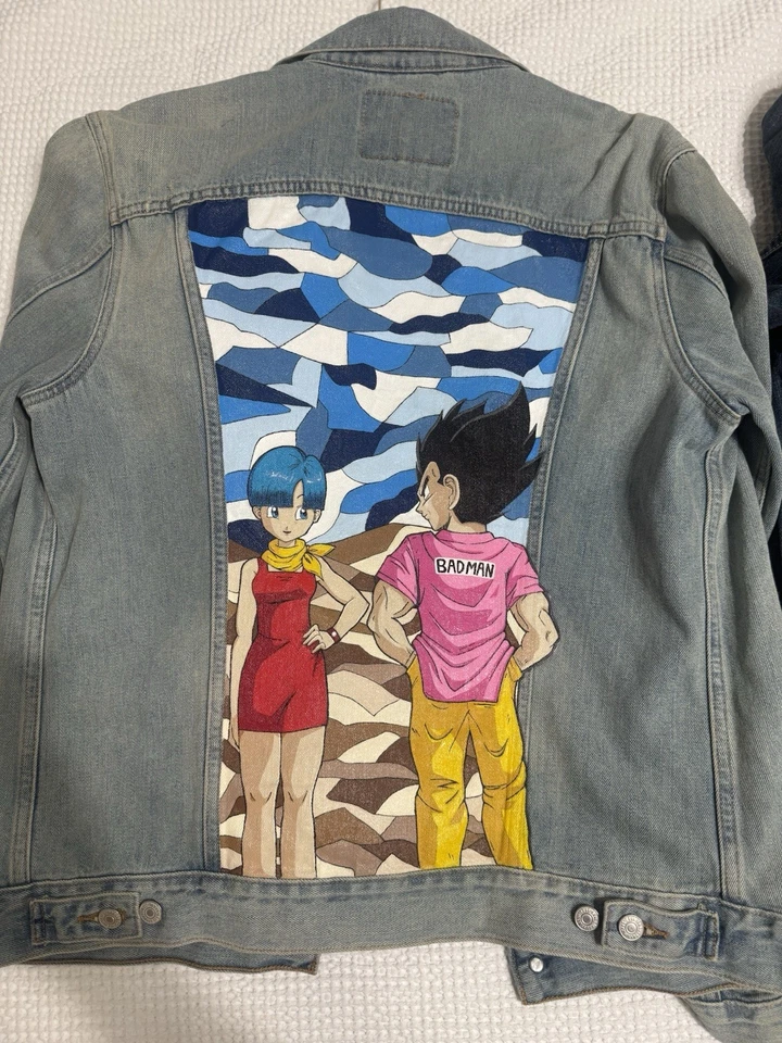 Chaqueta Denim Dragon Ball Z Vegita Bad Man Hombre’s Grande Levi’s Foto 1 de 1