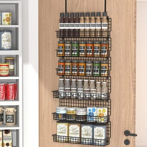 Organizador de estante para especias de 6 niveles con gancho para puerta, montado en la pared y sobre la puerta Spice R - Imagen 1 de 9