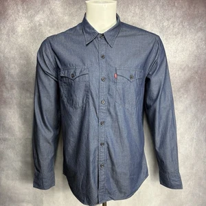 Levi's Men's Small Western Chambray Shirt Blue Long Sleeve Button Up Casual - Picture 1 of 10