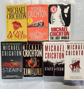 Michael Crichton Lot of 7 Mas Market Paperback VG - Picture 1 of 17
