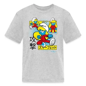 The Smurfs Japanese Action Smurfette - Dynamic Poses Design Kid's T-Shirt - Picture 1 of 13