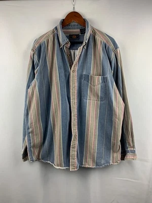 Camisa vaquera vintage a rayas Route 66 con botones XL Foto 1 de 4