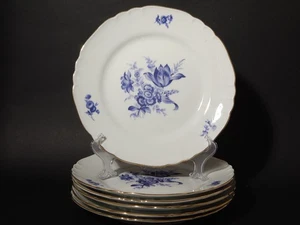 VINTAGE RICHARD GINORI SERVIZIO 6 PIATTI PORCELLANA BIANCA DECORO SAVONA BLU - Foto 1 di 4