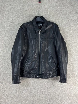 Superdry Mens XXL Black Premium Leather Jacket Zip Up Biker Style Winter - Image 1 of 4