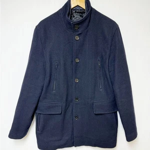 Cole Haan Mens Walking Coat Wool with Removable Bib Quilted Navy Blue Medium - Bild 1 von 11