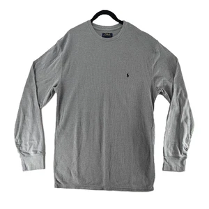 Polo Ralph Lauren Shirt Herren Gr. XLT grau Waffel Thermo Strick Pullover Pony Vintage - Bild 1 von 5