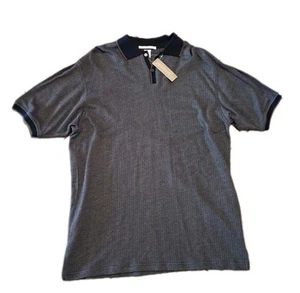 PERRY ELLIS Shrt NWT Mens Size XL Tri-colored Knit Sweater Polo Color: 010 Black - Picture 1 of 12