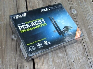 Adaptateur PCI-E bi-bande sans fil ASUS PCE-AC51 AC750 neuf dans sa boîte scellée - Photo 1/4