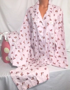Victorias Secret DREAMER PINK FOX FLANNEL Pajama Set Pajamas NWT L - Picture 1 of 4