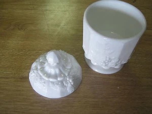 Vintage Westmoreland Paneled Grape Milkglass Covered Candy Dish Bowl-6 1/2" Tall - Picture 1 of 3