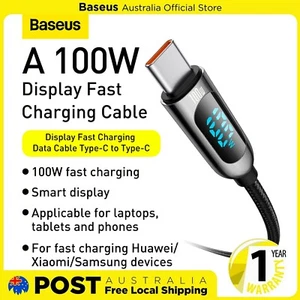 Baseus 100W USB-C to USB-C Fast Charge Cable 3ft/1M for MacBook for Samsung - Picture 1 of 15