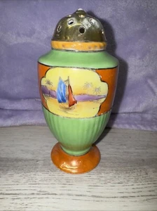 Lusterware Sugar Shaker 6” Hand Painted Vintage Japan Noritake ? Sailboat Gold - Picture 1 of 10