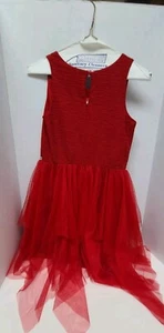 Red Tulle Fancy Dress Amy Byer - Zip Up, Sparkle Belt & Tulle Skirt Girls 14 - Picture 1 of 6