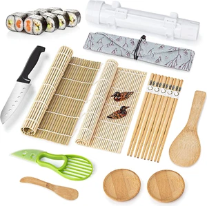 Sushi Making Kit, Roller Set, All One Maker with Bamboo Rolling Mat, Bazooka, - Picture 1 of 11