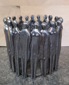 PATRICK MEYER Brutalista Moderno Metalwork Artista Peltro Nudo Portacandele - Foto 1 di 9