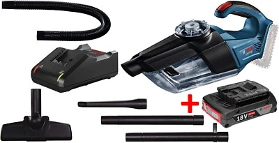Bosch Professional Akku-Sauger GAS 18V-1, 2 Saugrohre, 1 x 2 Ah Akku + Ladegerät - Bild 1 von 4
