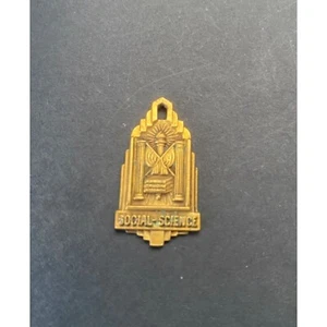 Vintage SOCIAL SCIENCE School Award Charm Pendant 1981 - Picture 1 of 5