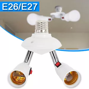 E26/E27 2 in 1 Adjustable Lamp Bulb Socket Adapter For Halogen LED CFL Bulbs - Picture 1 of 8