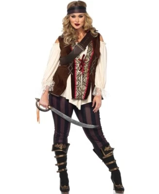 Fantasia de Halloween nova em folha (tamanho 3XL) Captain Blackheart Leg Avenue - Imagem 1 de 2