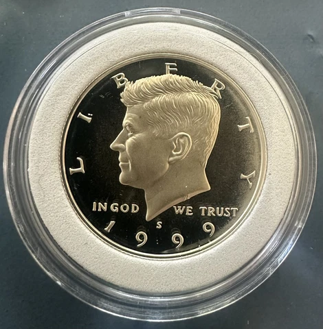 1999 -S Kennedy half dollar Gem DCAM Proof 90% Silver Beautiful! Cover
