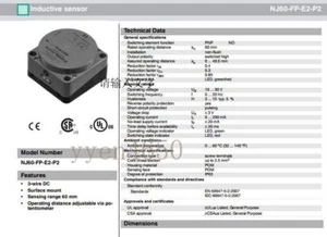 New One   NJ60FPE2P2 Proximity Switch NJ60-FP-E2-P2  #WD8 - Bild 1 von 4