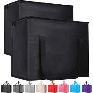2 Pack Insulated Reusable Grocery Bag with Zippered Top X-Large Frozen Foods - Picture 1 of 5