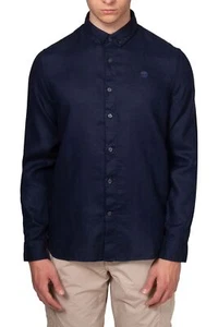 TIMBERLAND - Men's Slim Button Down Linen Shirt - Picture 1 of 28
