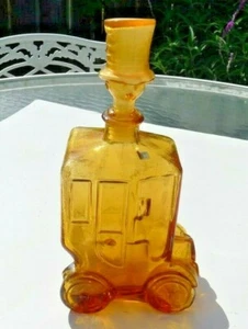 Deposi Es Bessi 1960's Amber Car Decanter Bottle Made in Italy - Picture 1 of 5