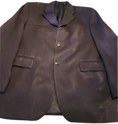 Brandini Para Hombres Talla 46R Azul Marino Traje Chaqueta Tres Botones Blazer Muesca Como Está Foto 1 de 4