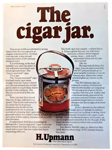 H Upmann Havana Cigar Jar 1974 Punch Reino Unido anuncio impreso 8,5x11" - Imagen 1 de 1