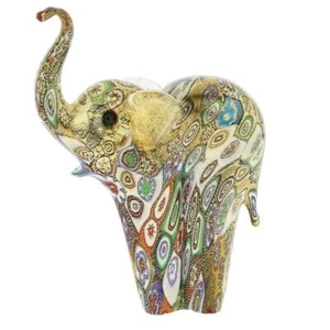 Glass Of Venice Murano Glass Elephant Collectible Millefiori Figurine Statue 4-1 - Picture 1 of 5