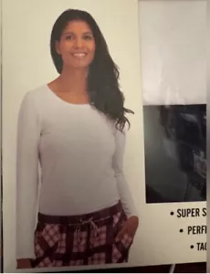 Paquete de 2 camisas para mujer Lucky Brand manga larga cuello redondo talla M negras/blancas - Imagen 1 de 3