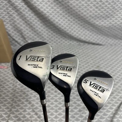 Juego de madera Dunlop Vista 1W, 3W, 5W regular flexible grafito buenos agarres para hombre diestro Foto 1 de 4